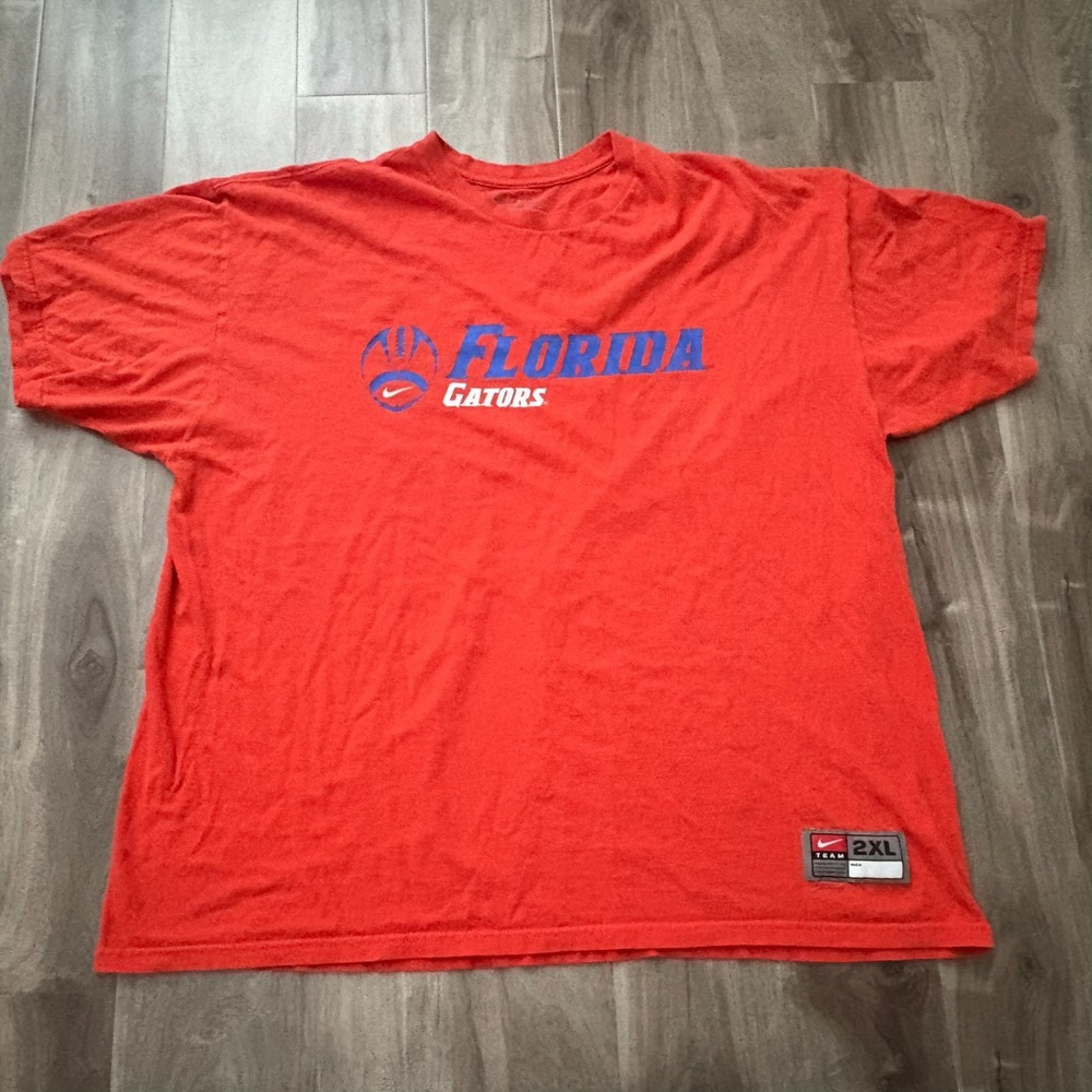 Nike Team Florida Gators T-Shirt Men's 2XL Orange Graphic Logo NCAA‎ Football